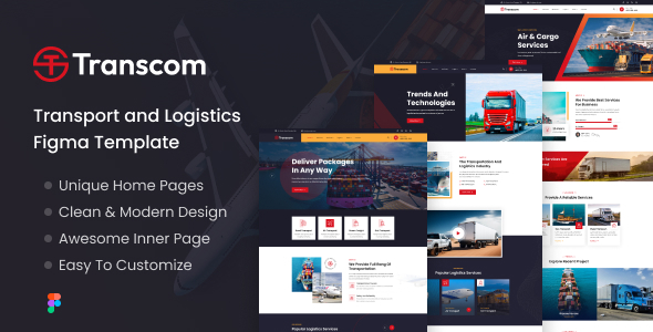 Transcom – Transport & Logistics Service Figma Template