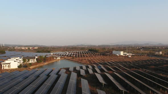 Solar power station in montain