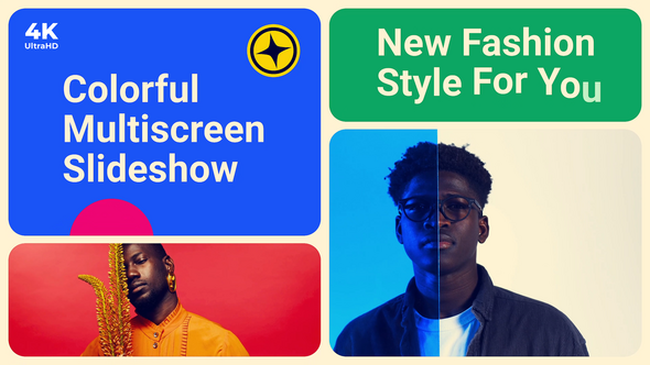 Colorful Split Screen Slideshow | Multiscreen Opener alt
