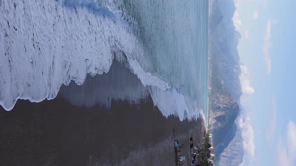 Vertical Video Beach at the Seaside Resort Town