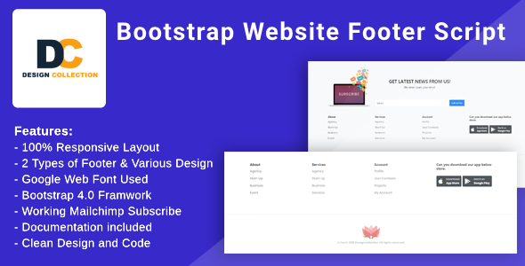 Bootstrap Website Footer Script