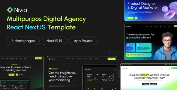 Nivia - Multipurpos Digital Agency React NextJS Template