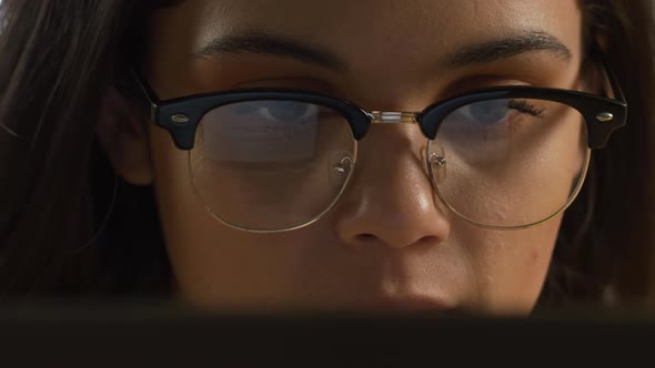 Caucasian woman using a laptop