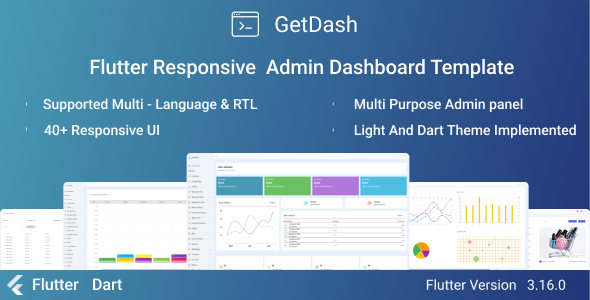GetDash - Flutter Responsive Admin Panel | Dashboard