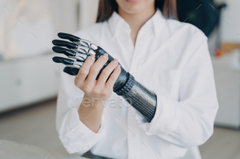 Embracing the future with a bionic hand, the epitome of human-technology synergy