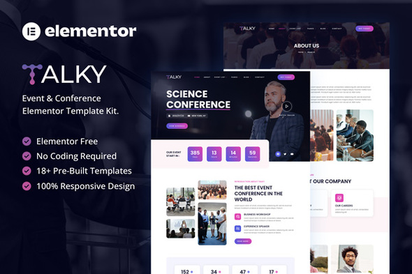 Talky - Event & Conference Elementor Template Kit