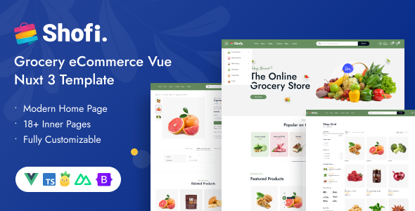 Shofi - Grocery eCommerce Vue Nuxt 3 Template