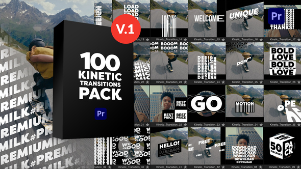 Kinetic Transitions Pack for Premiere Pro