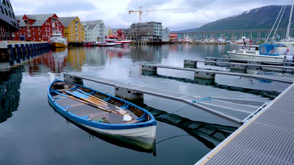 View of a Marina in Tromso, North Norway