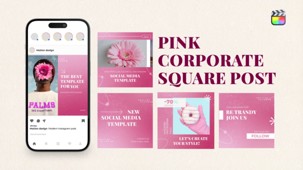 Pink Corporate Square Post