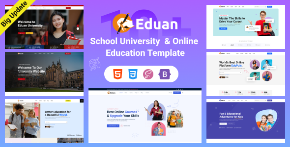 School University & Online Education Template | School Education | eLearning Education - Eduan