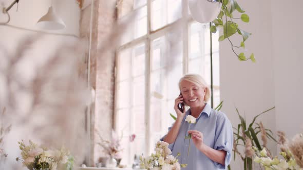 Florist Having Phone Chat