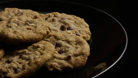 Cinematic, Rotating Shot of Cookies on a Plate - COOKIES 176