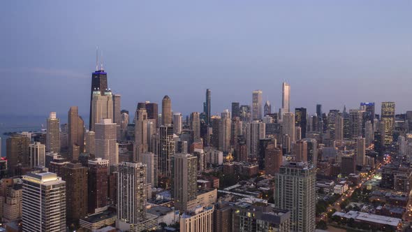 Day to Night Chicago Cityscape