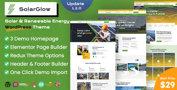 Solar & Renewable Energy Elementor WordPress Theme