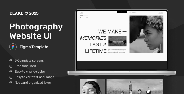 Blake - Photography Website Figma Template