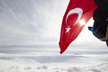 Turkish flag waving at the top of the mountain  - PhotoDune Item for Sale