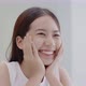Closeup headshot portrait of smiling Asian girl with natural makeup and healthy smooth skin. - VideoHive Item for Sale