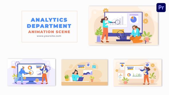 Data Analytics Flat 2D Character Art Animation Scene