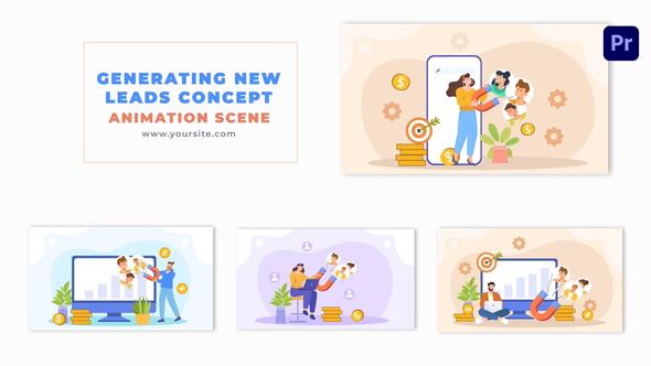 Lead Generation Concept Stock Animation Scene