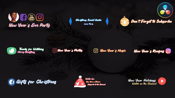 Christmas Social Media Lower Thirds for DaVinci Resolve