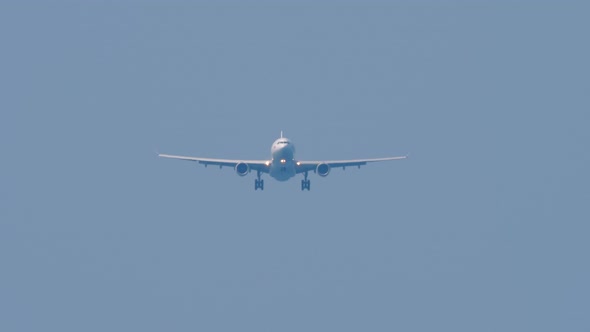 Widebody Airplane Approaching Before Landing