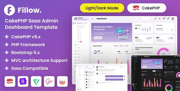 Fillow : CakePHP Saas Admin Dashboard Template