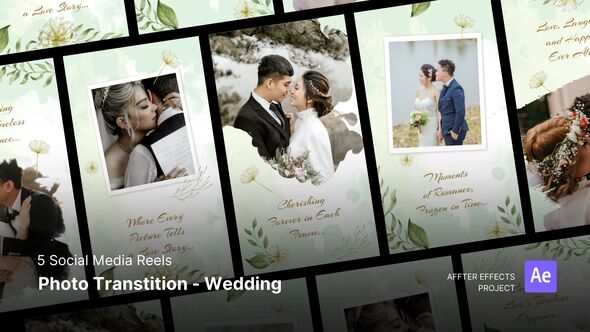 Social Media Reels - Photo Transtition - Wedding After Effects Template