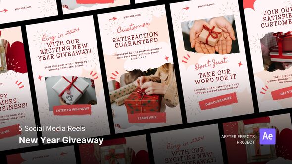 Social Media Reels - New Year Giveaway After Effects Template