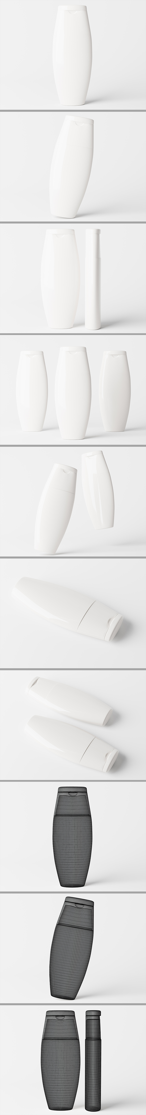 Cosmetic packaging Flip Top Cap Shampoo bottle 3D model