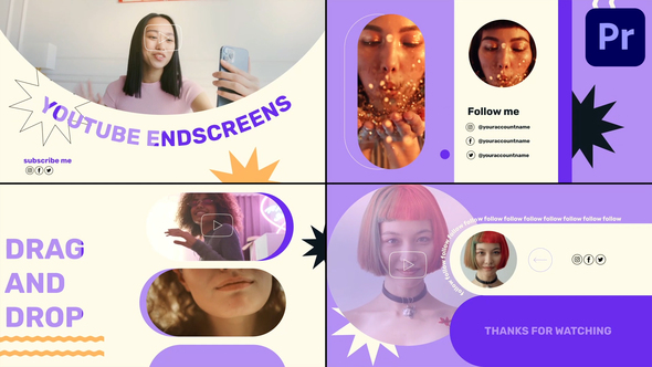 Modern Youtube Endscreens for Premiere Pro