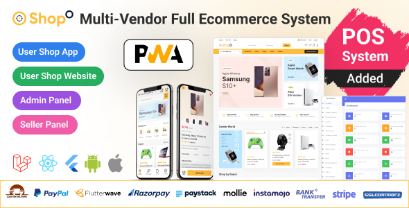 Shopo eCommerce - Multivendor eCommerce Flutter App with Admin Panel, Website & PWA