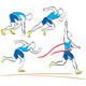Set Of Running Man Crossing The Finishing Line - GraphicRiver Item for Sale