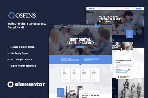 Osfins - Digital Startup Agency Elementor Template Kit