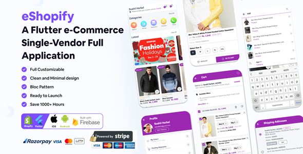 eShopify: A Flutter e-Commerce Single-Vendor Full App