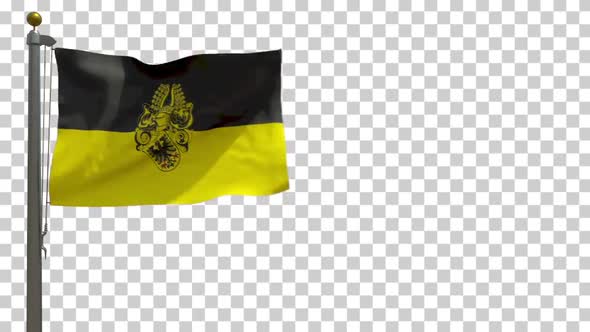 Nordhausen City Flag (Germany) on Flagpole with Alpha Channel - 4K