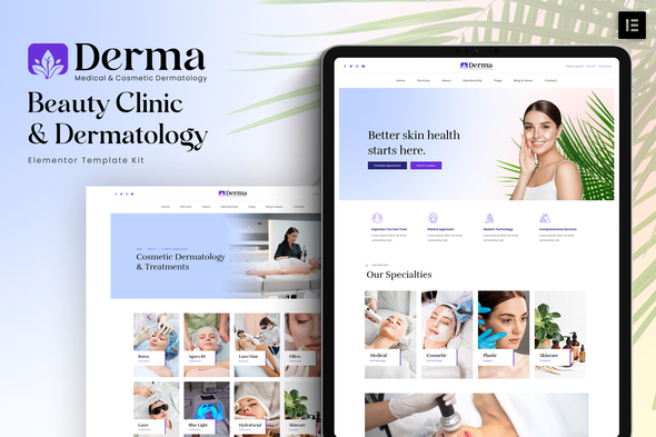 Derma - Beauty Clinic & Dermatology Elementor Template Kit