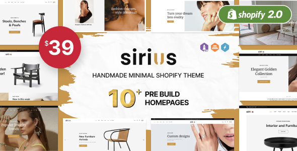 Sirius - Handmade Minimal Shopify Theme Store for Dropshipping