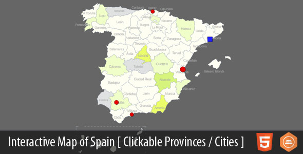 Interactive Map of Spain - HTML5 | Graphicfort