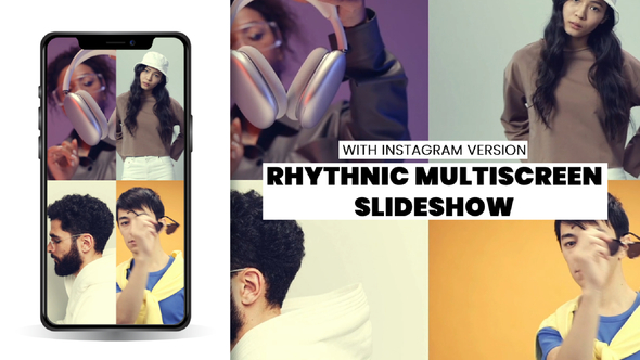 Dynamic Rhythmic Opener & Multiscreen slideshow & Instagram Tik-tok Portrait Version alt