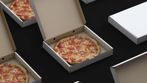 Conveyor Is Boxed Pizza Loop