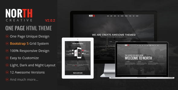 North - One Page Parallax Creative Template
