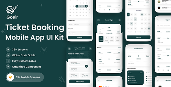 Goair - Ticket Booking App UI Kit