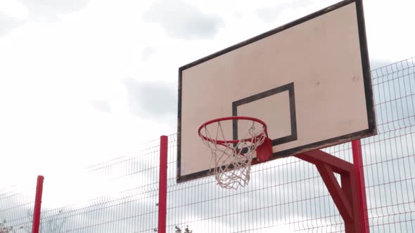 Basketball Hoop Front View Dunk Shoot Playing Game Pattern Empty