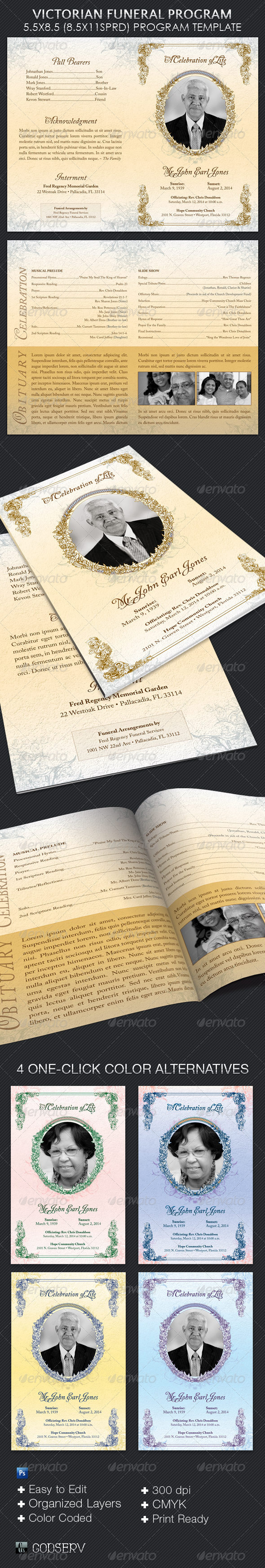 Free Funeral Program Template Word Psd Indesign