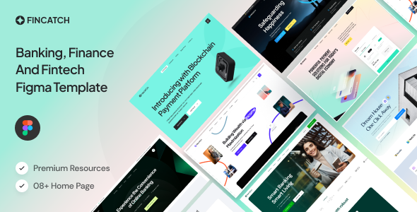 Fincatch - Banking, Finance And Fintech Figma Template