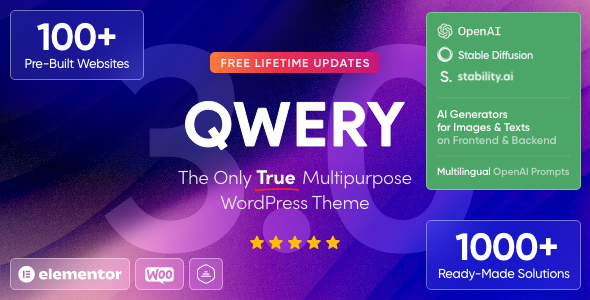 Qwery – Multi-Purpose Business WordPress & WooCommerce Theme + ChatGPT