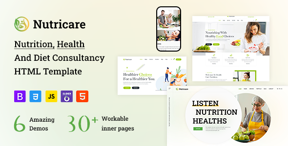 Nutricare | Nutrition Health and Diet Creative HTML5 Template