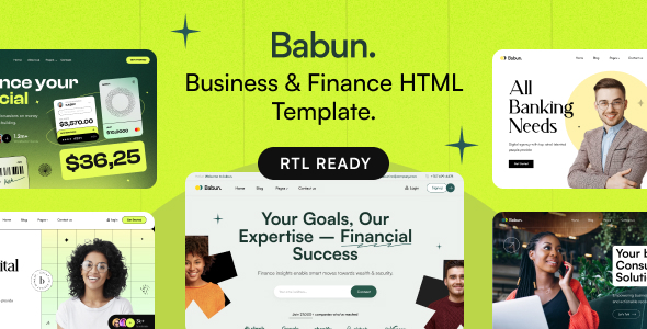 Babun - Business & Finance Responsive HTML5 + RTL Template