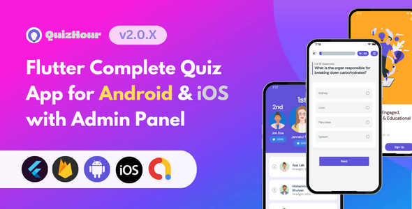 Quizhour - Flutter Quiz App for Android & iOS with Admin Panel